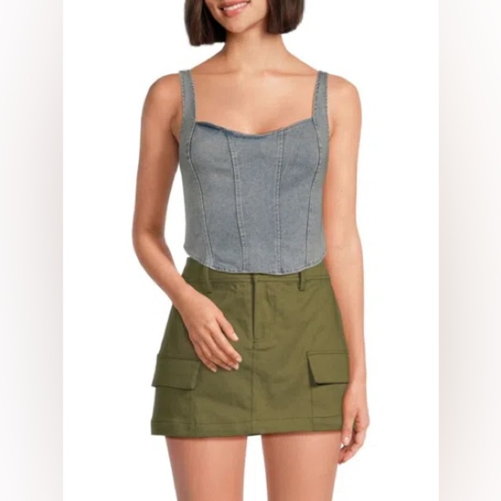 Lea & Viola Cropped Denim Corset